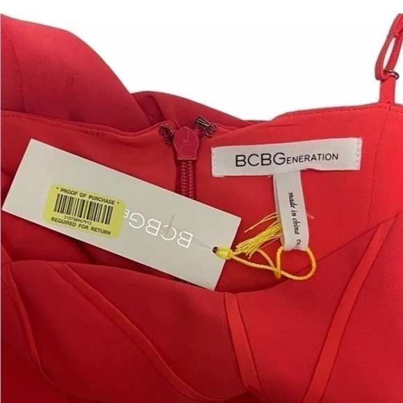 NWT BCBGENERATION Red Bittersweet Piping Spring Formal Maxi Dress Size 2 - Picture 15 of 16